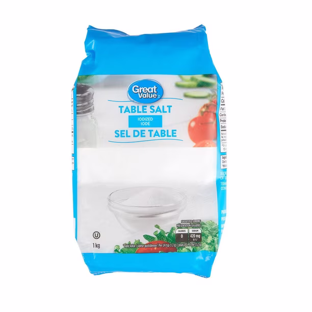 Great Value Iodized Table Salt 1kg