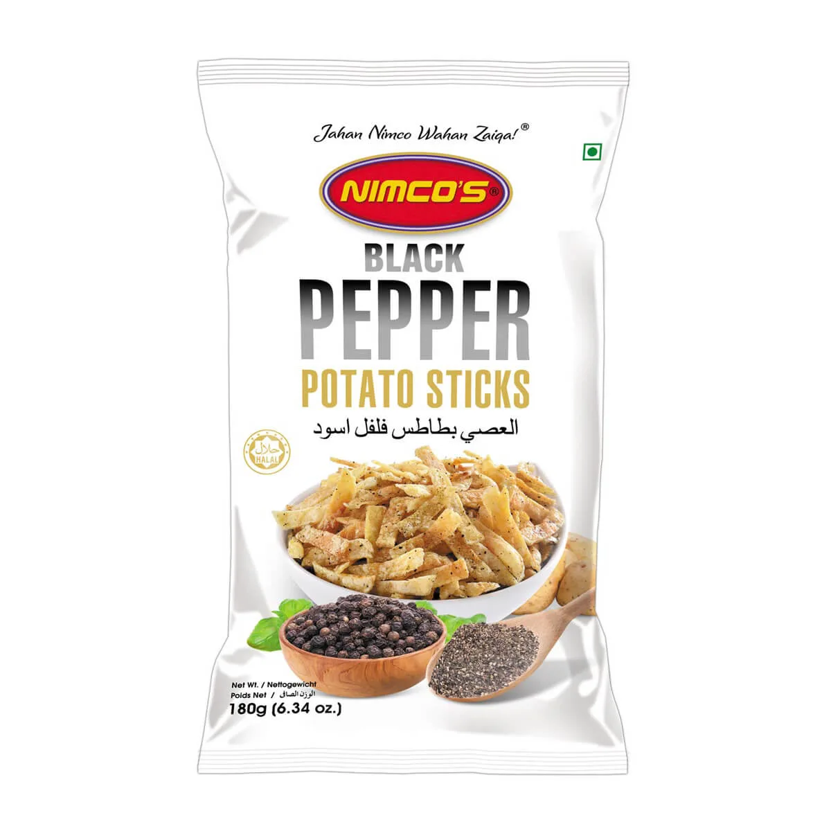 NIMCOS BLACK PEPPER POTATO STICKS 180GM